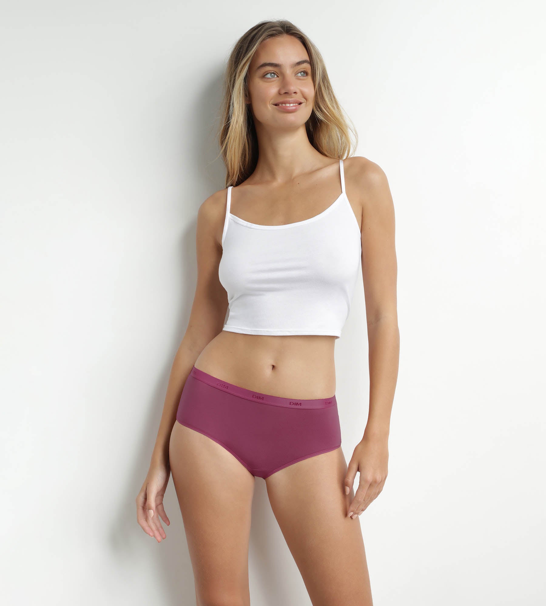 DIM Pack de 3 culottes para mujer de algodón elástico Rojo Verde Les Pockets Ecodim