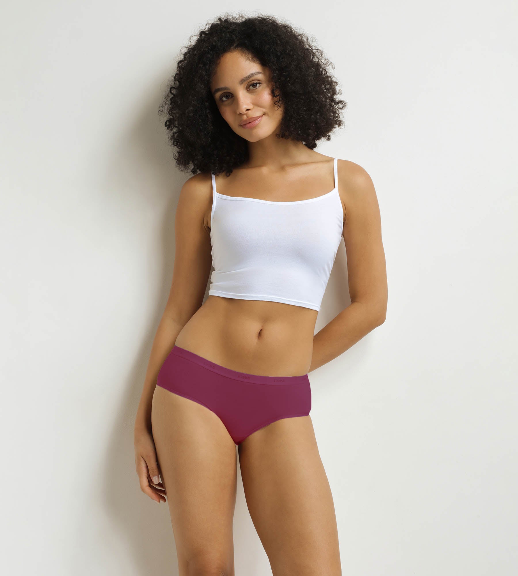 DIM Pack de 3 calzoncillos para mujer Violeta, Rojo, Verde Les Bolsillos Ecodim