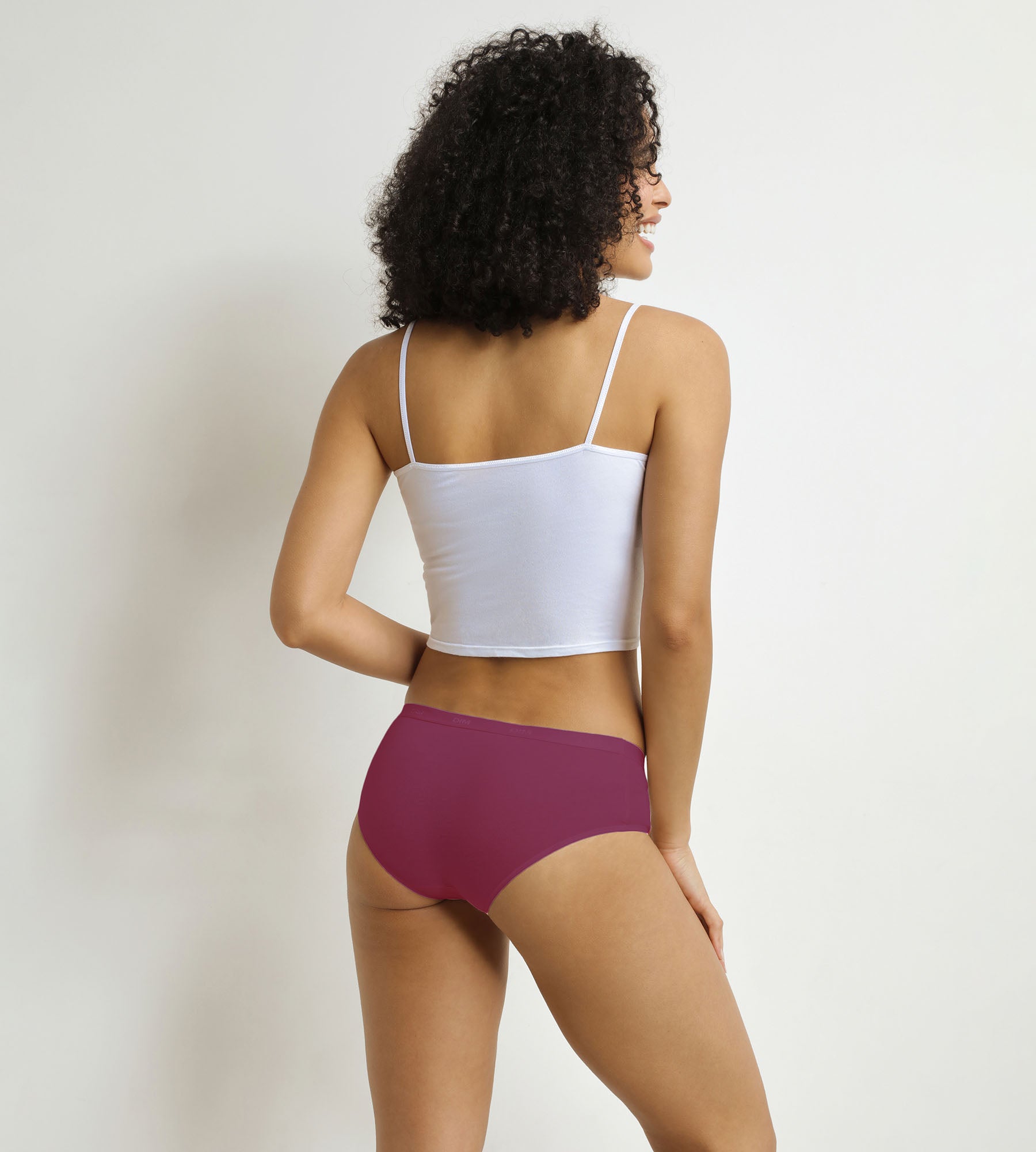 DIM Pack de 3 calzoncillos para mujer Violeta, Rojo, Verde Les Bolsillos Ecodim