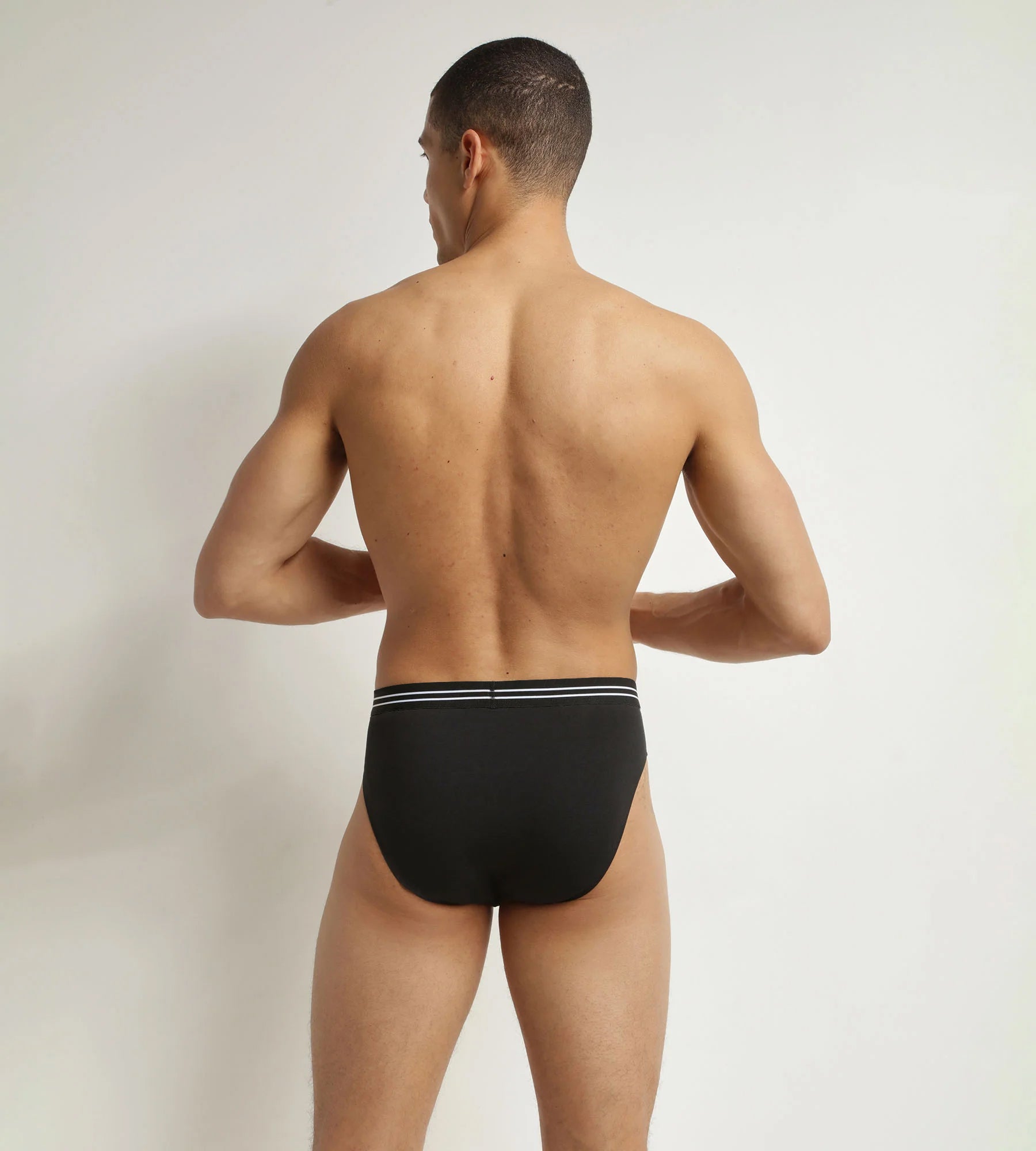DIM Pack de 4 slips de hombre de algodón elástico negro EcoDim