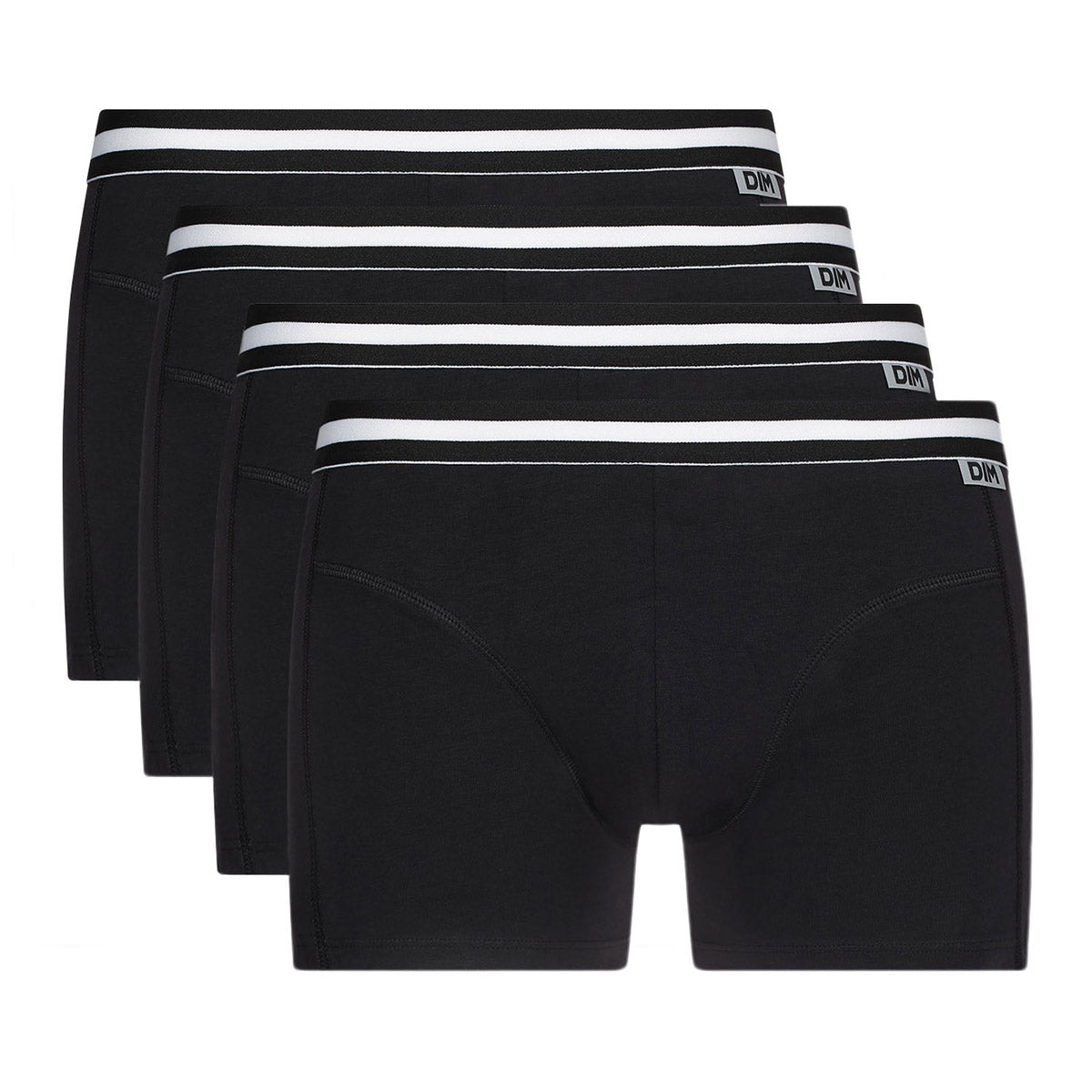 DIM Pack de 4 bóxers negros de algodón ECODIM
