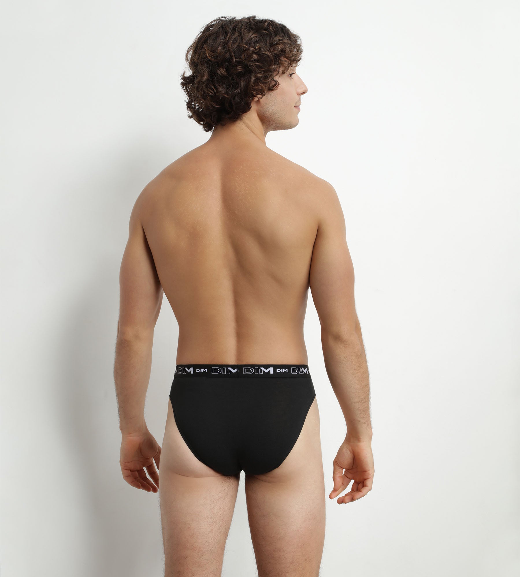 DIM Pack de 2 calzoncillos para hombre Negro Blanco Contraste Cintura Dim Algodón Stretch
