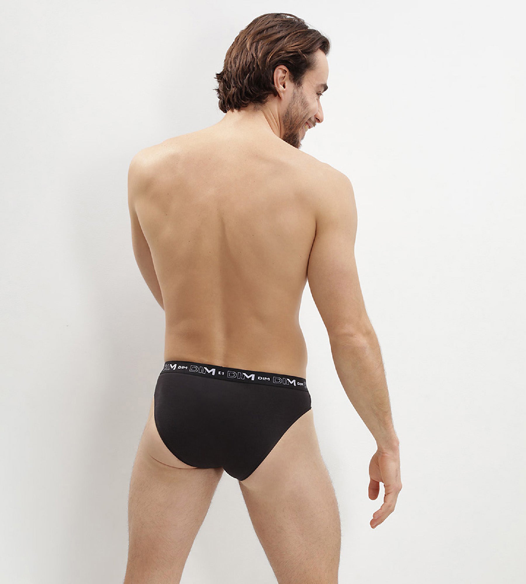 DIM Pack de 2 calzoncillos negros de algodón elástico para hombre