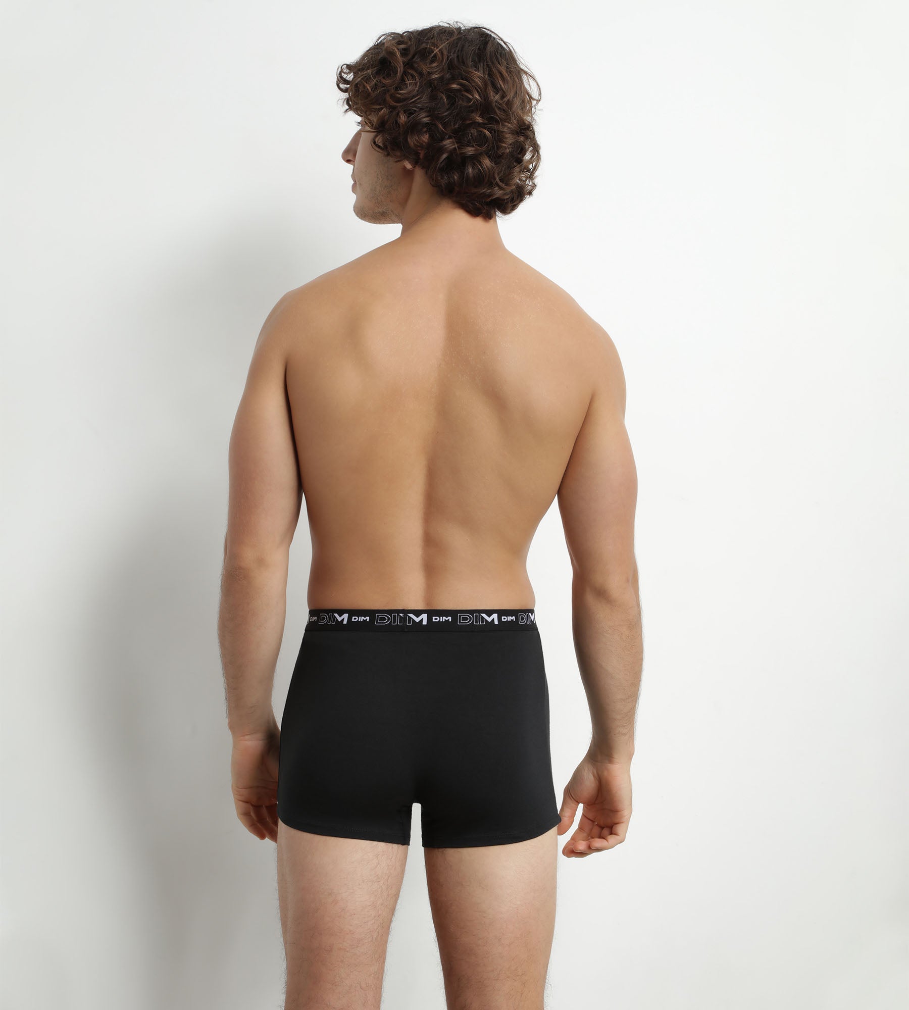 DIM Pack de 2 Boxers de hombre Negro Blanco Contraste Cintura Dim Algodón Stretch