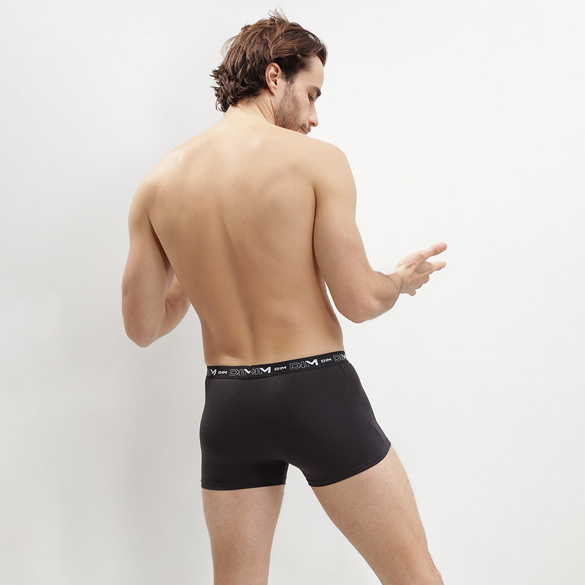 DIM Pack de 2 bóxers negros de algodón elástico para hombre