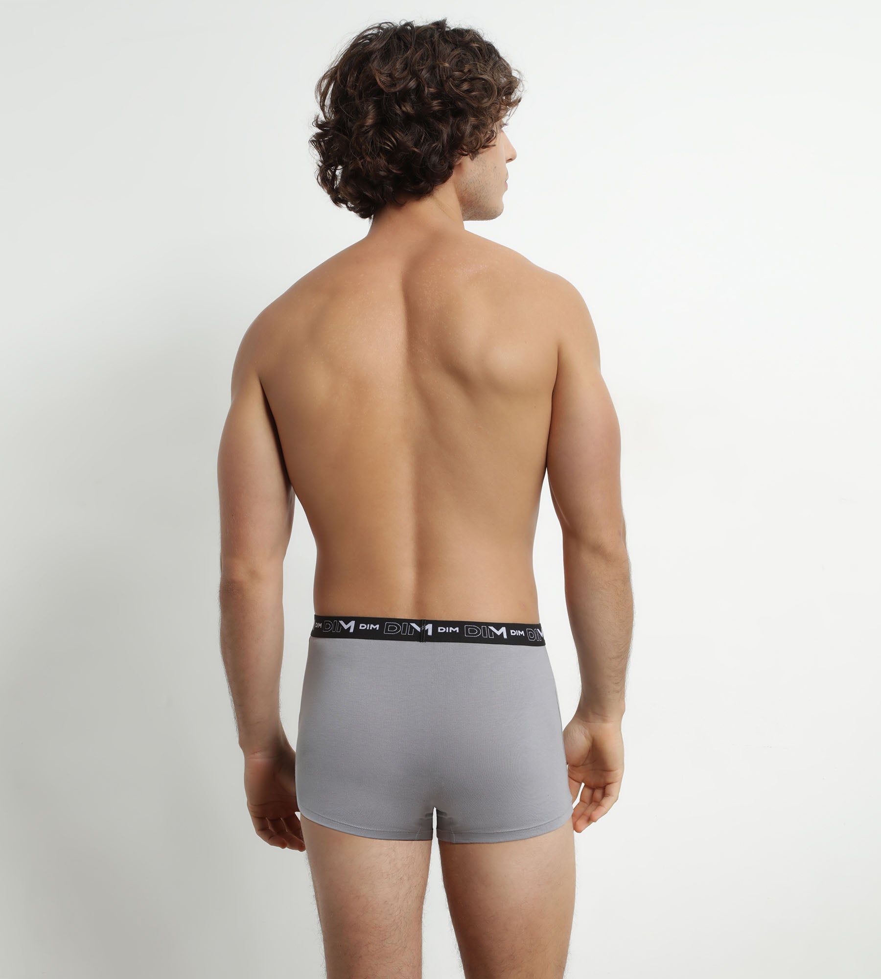 DIM Pack de 2 Boxers Hombre Blanco Gris Contraste Cintura Dim Algodón Stretch