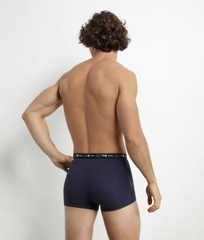 Pack de 2 bóxers de hombre rojo azul con cintura en contraste Algodón elástico Dim