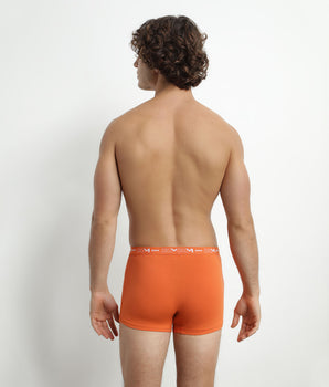 Pack de 2 calzoncillos bóxer azul anaranjado para hombre con cintura de algodón elástico Dim Graphic