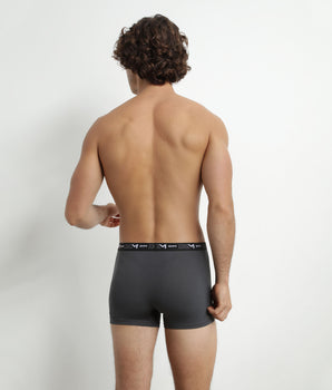 Pack de 3 calzoncillos bóxer de algodón para hombre Negro Gris Dim Algodón Stretch