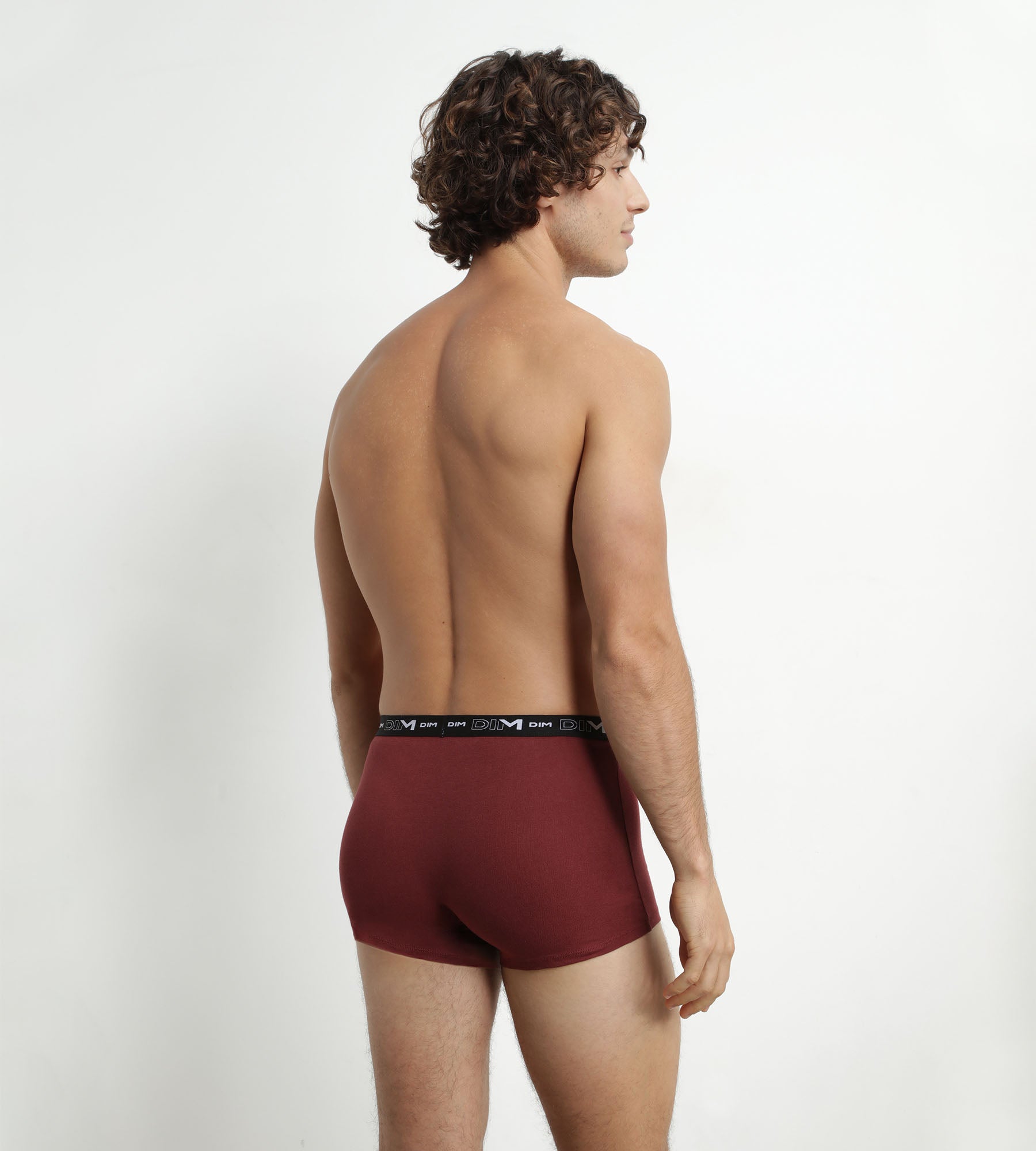 DIM Pack de 3 calzoncillos bóxer de algodón elástico rojo verde para hombre