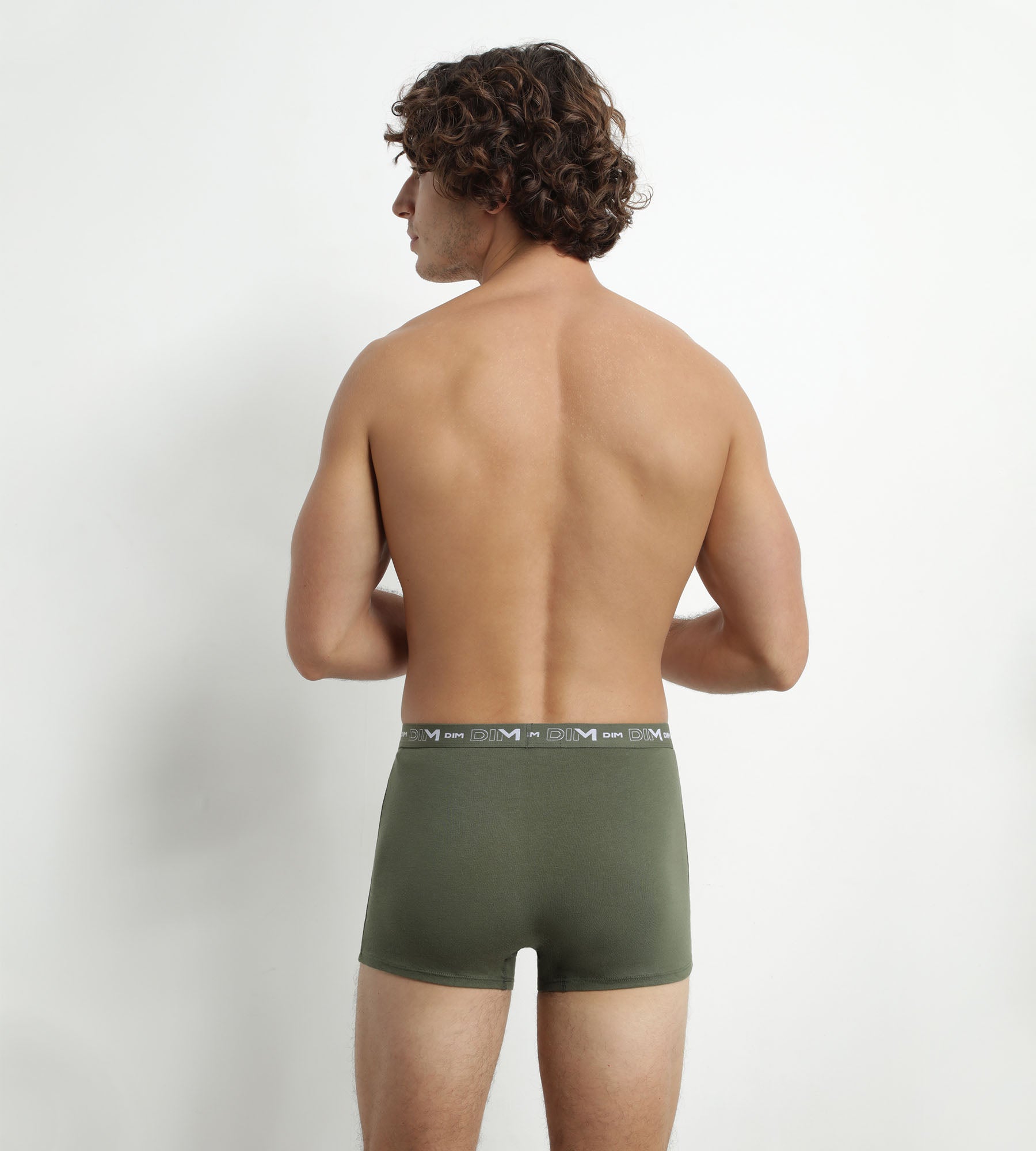 DIM Pack de 3 calzoncillos bóxer de algodón elástico naranja verde para hombre