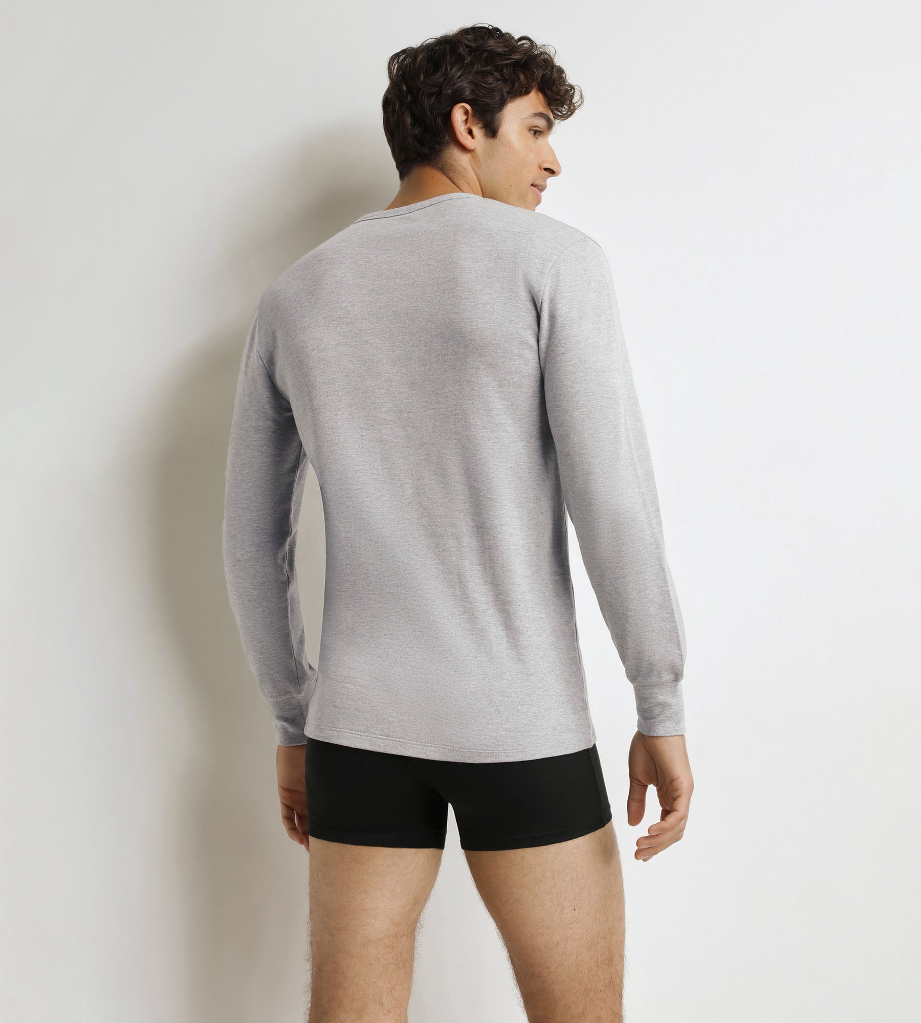DIM Camiseta de hombre Dim Thermal de algodón gris jaspeado