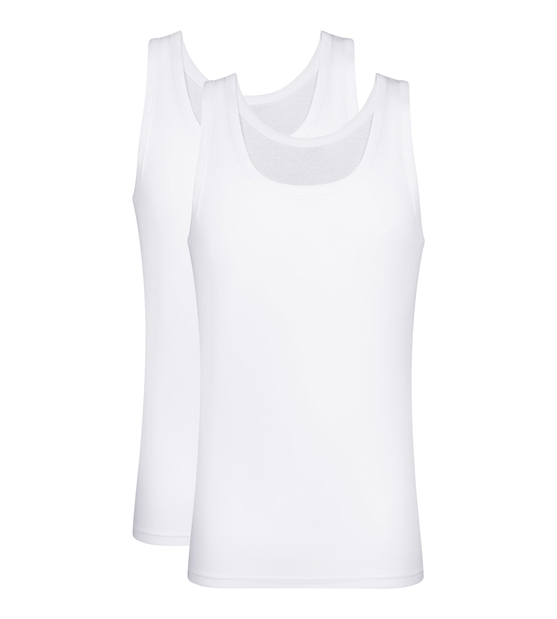 DIM Lot de 2 débardeurs homme en coton Blanc EcoDim