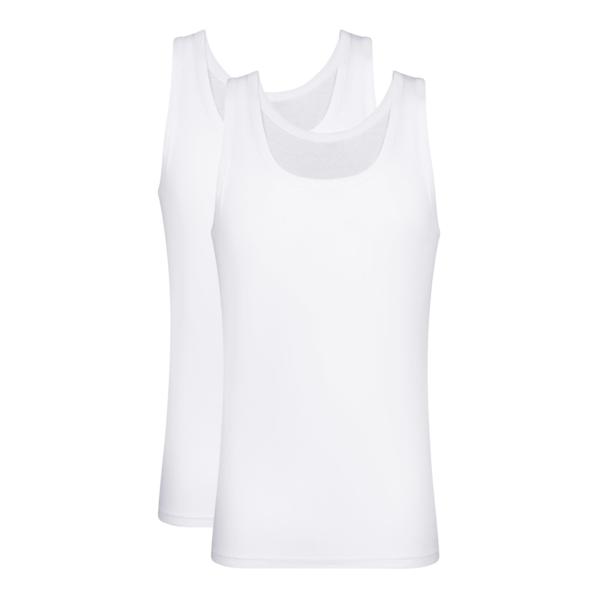DIM Lot de 2 débardeurs homme en coton Blanc EcoDim
