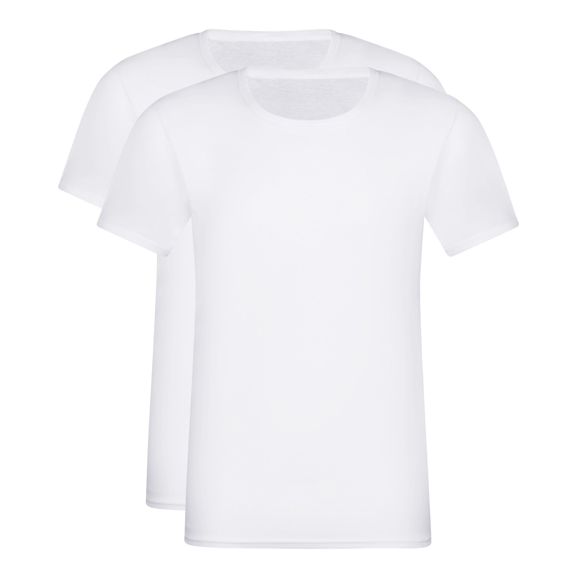 DIM Lot de 2 t-shirts homme en coton Blanc à col rond EcoDim