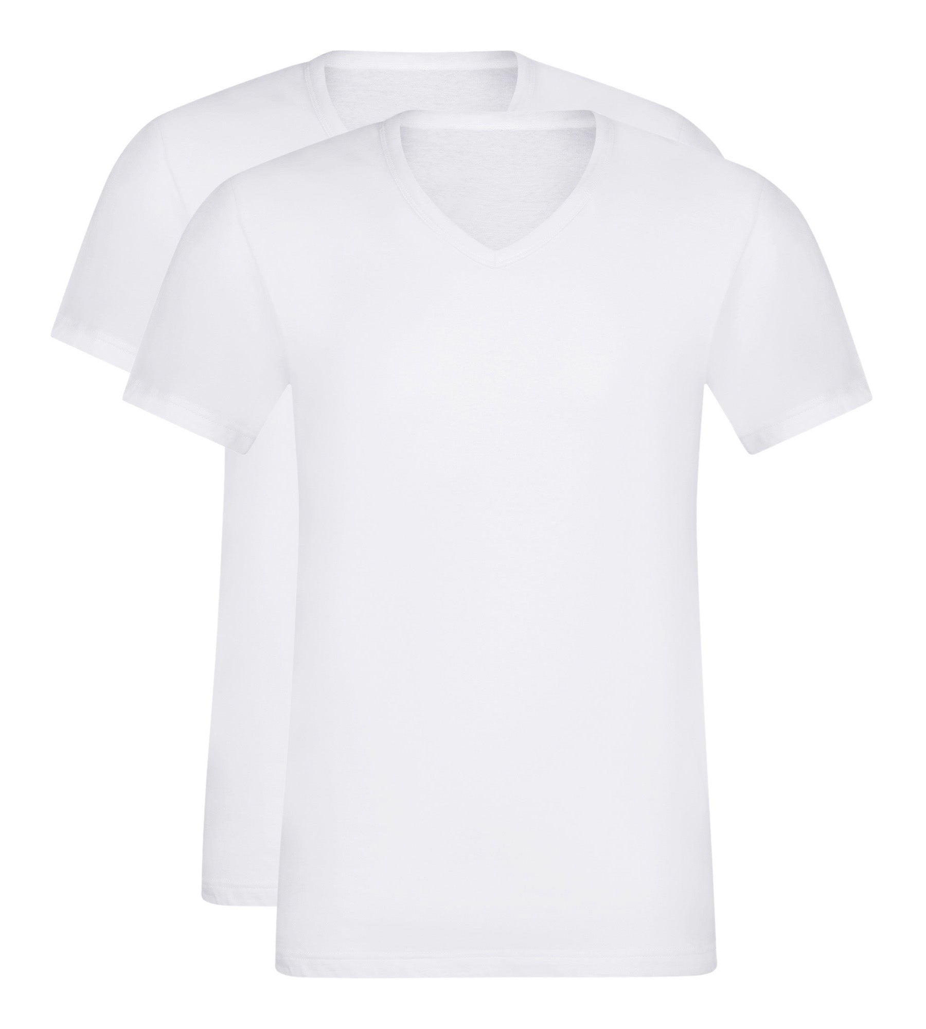 DIM Lot de 2 t-shirts homme en coton blanc à col en V EcoDim