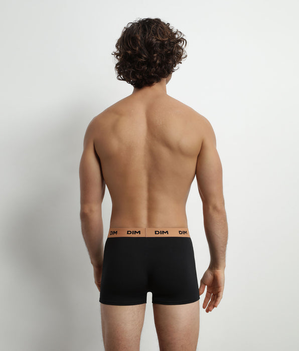 DIM Pack de 3 calzoncillos bóxer para hombre de algodón negro elástico verde avellana Mix &amp; Colors