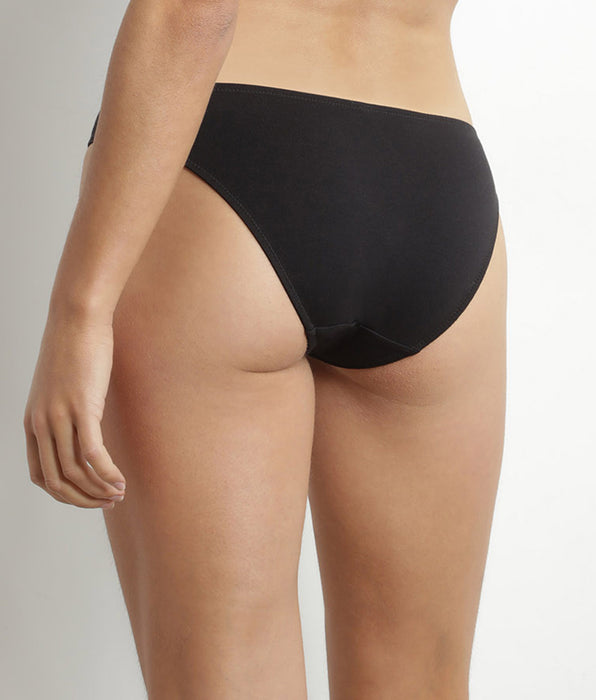 DIM Calzoncillos Midi Mujer Algodón Negro Dim Daily