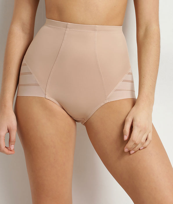 DIM Braguitas de cintura alta y vientre plano Nude Mujer Dim Silhouette Élégance