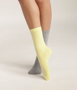 Pack de 2 pares de calcetines de mujer Banana de algodón hasta la rodilla Dim