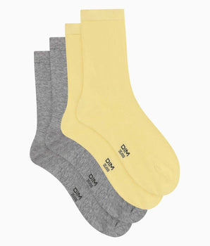Pack de 2 pares de calcetines de mujer Banana de algodón hasta la rodilla Dim