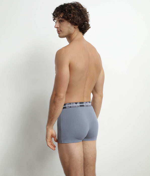 DIM Pack de 3 bóxers de hombre con cinturón 3D Azul Rojo Gris Dim Powerful