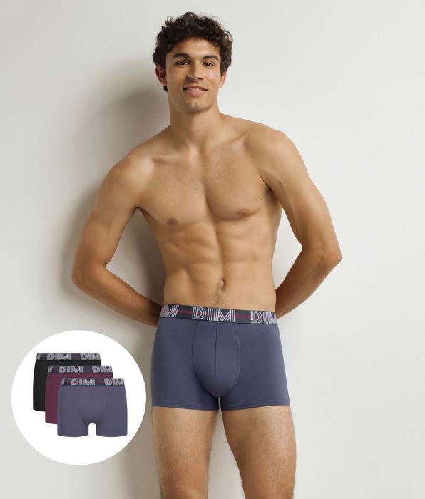 DIM Pack de 3 calzoncillos Powerful Rojo Negro Azul para hombre