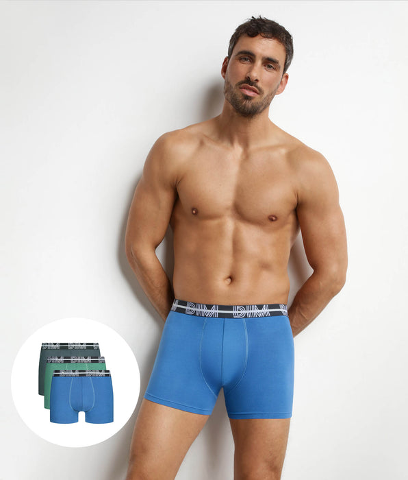 DIM Pack de 3 bóxers negros para hombre con cintura dinámica Powerful
