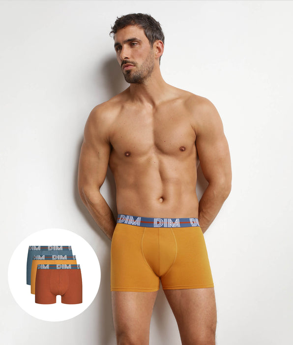 DIM Pack de 3 bóxers para hombre negros con cintura gráfica Velours Powerful