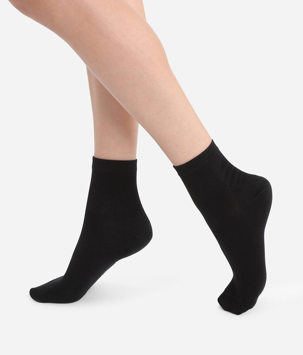 DIM Pack de 2 pares de calcetines bajos negros para mujer