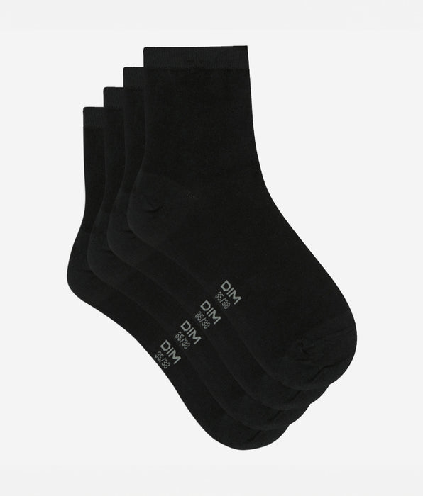 DIM Pack de 2 pares de calcetines bajos negros para mujer