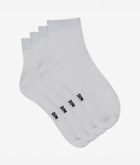 DIM Pack de 2 pares de calcetines bajos blancos segunda piel para mujer