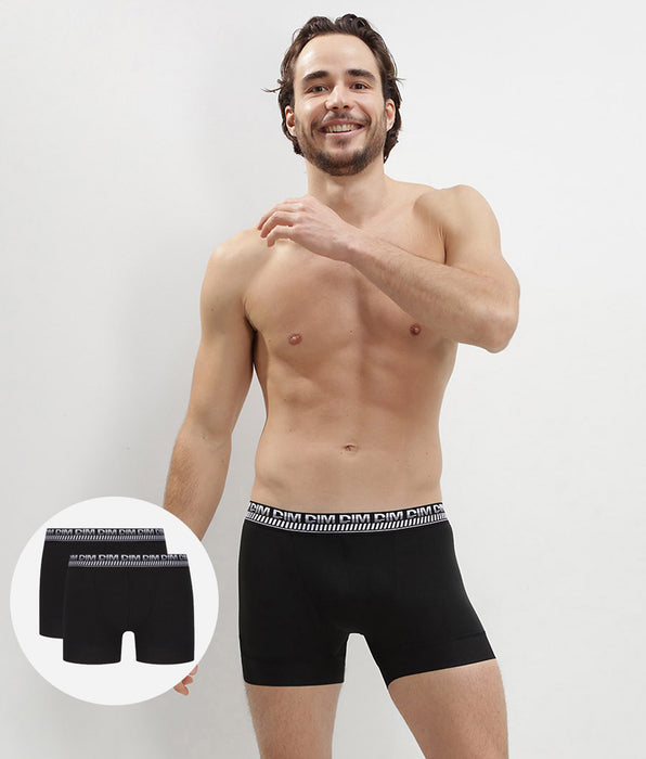 DIM Juego de 2 bóxers negros 3D Stay and Fit hombre
