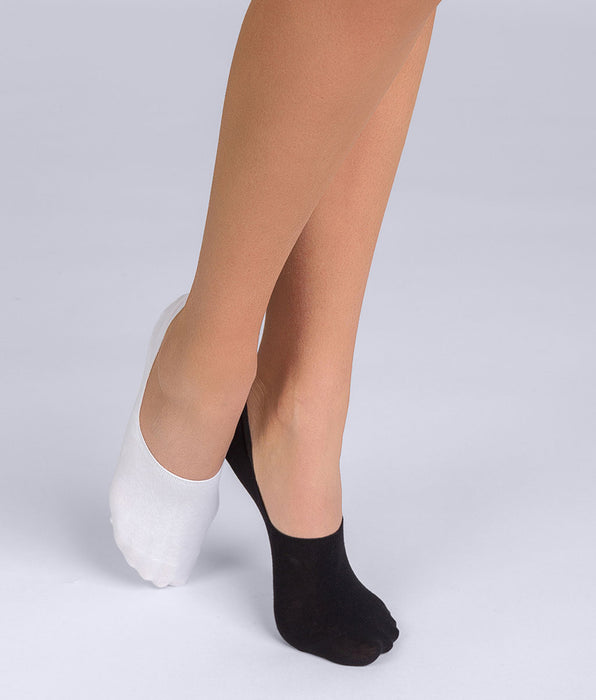 DIM Pack de 2 pankies de algodón negro y blanco para mujer Basic Coton