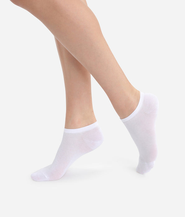 DIM Pack de 2 calcetines bajos invisibles blancos Light Coton para mujer