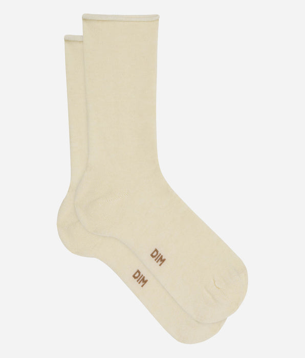 DIM Calcetines de mujer marfil Laine Douce