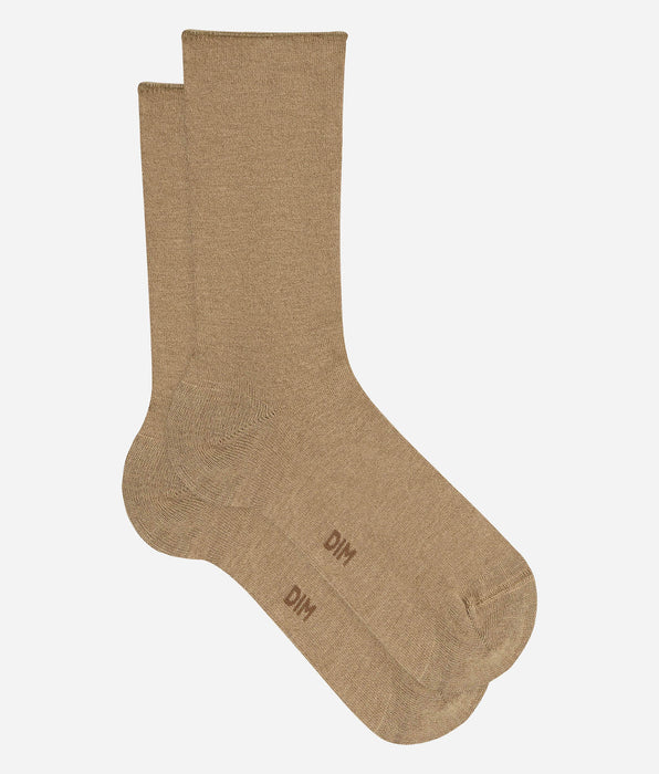 DIM Calcetines de mujer beige topo Laine Douce