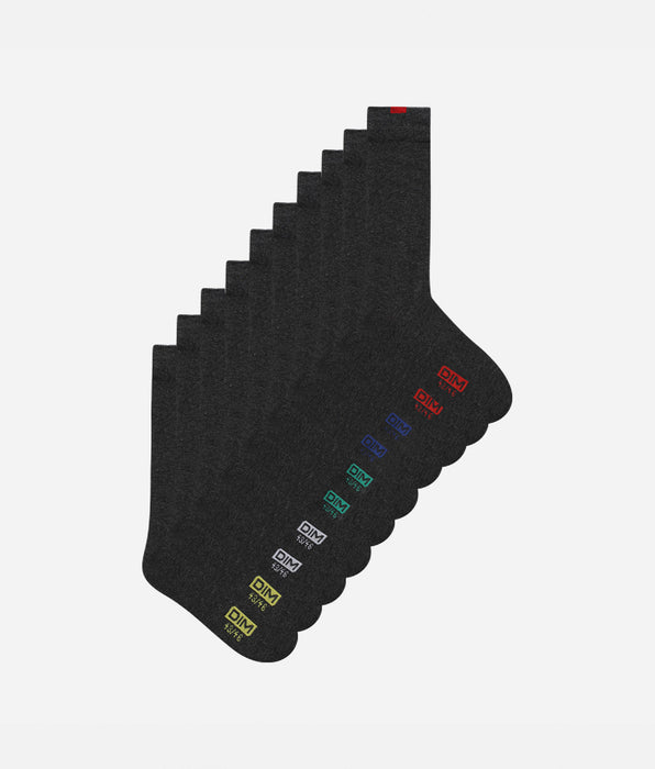 DIM Lote de 5 pares de calcetines grises EcoDIM para hombre