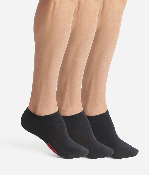 DIM Pack de 3 pares de calcetines cortos para hombre Negro Dim Algodón