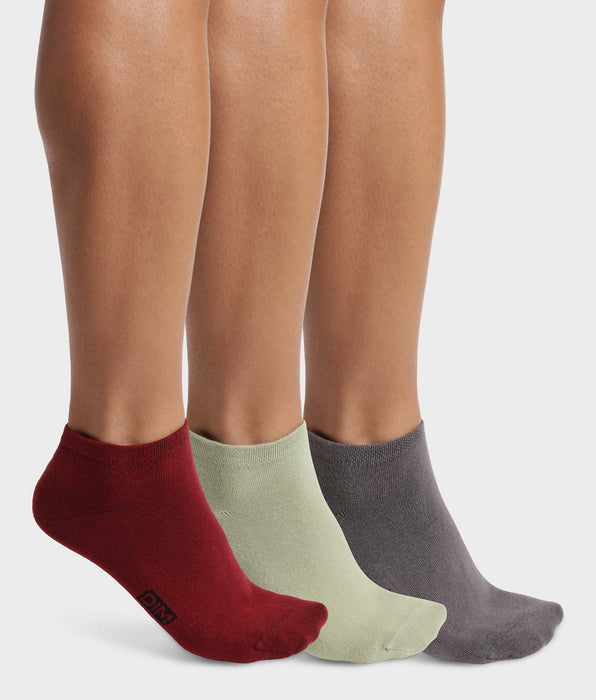 DIM Pack de 3 pares de calcetines de hombre Gris, Rojo y Verde claro Dim Coton