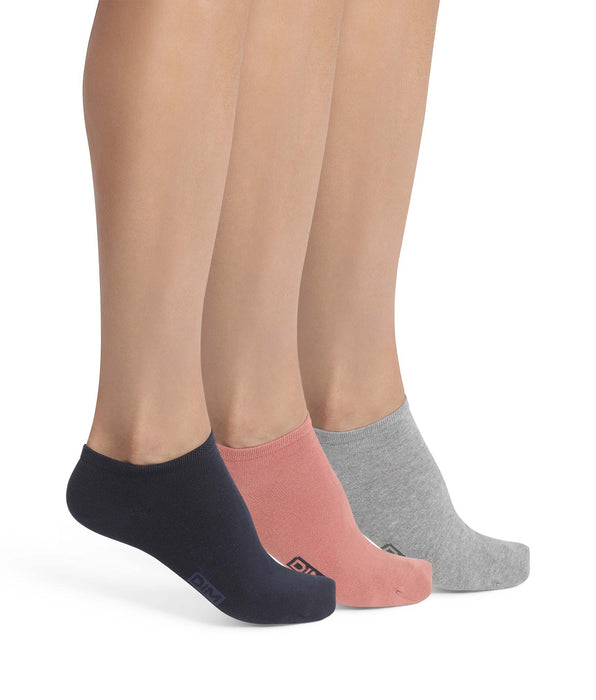 DIM Pack de 3 pares de calcetines de algodón rosa marino para hombre Dim