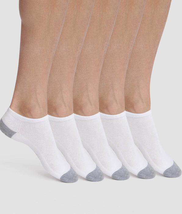 DIM Pack de 5 pares de calcetines bajos de hombre de algodón blanco EcoDim Sport