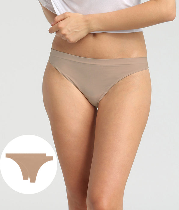 DIM Pack de 2 tangas de microfibra New Skin para mujer