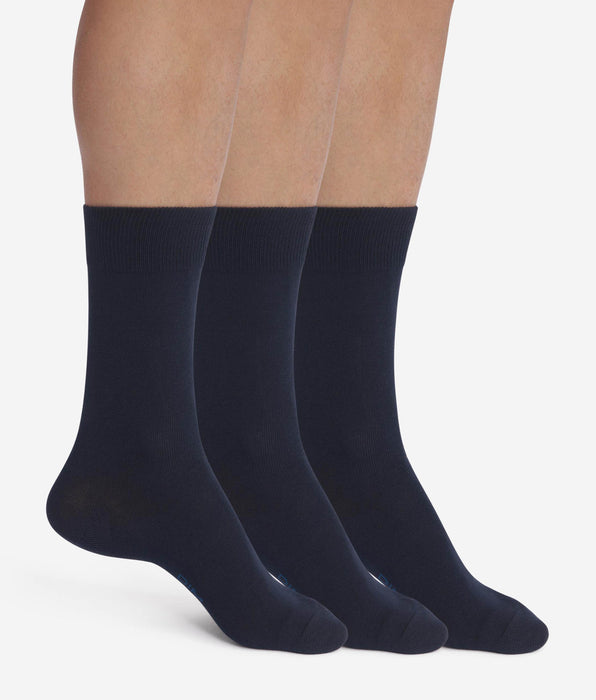 DIM Pack de 3 pares de calcetines de hombre de algodón azul marino Dim Coton