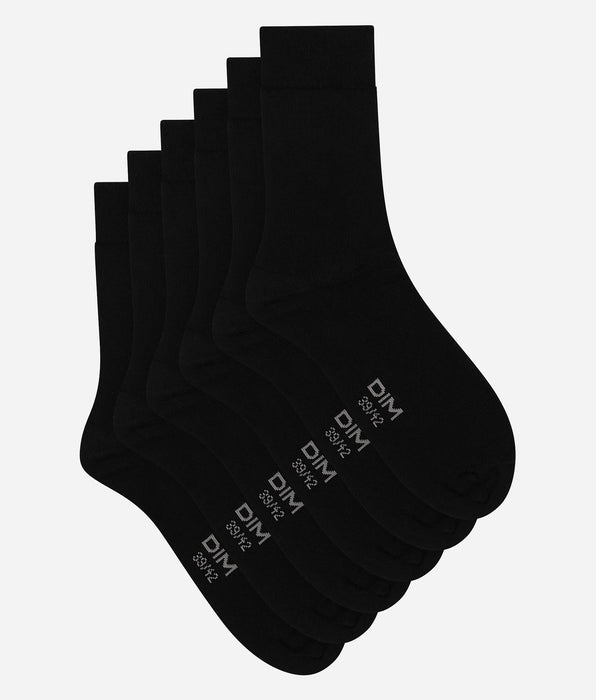 DIM Pack de 3 pares de calcetines de algodón para hombre negros Dim Coton Confort