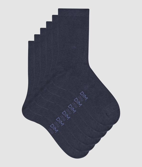 DIM Pack de 3 pares de calcetines de mujer de algodón Azul Marino Dim