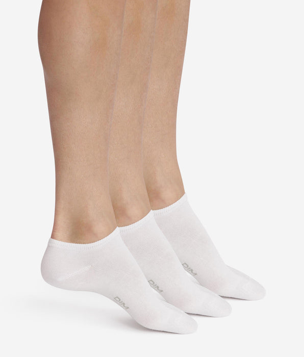 DIM Pack de 3 pares de calcetines de hombre cortos blancos de Dim