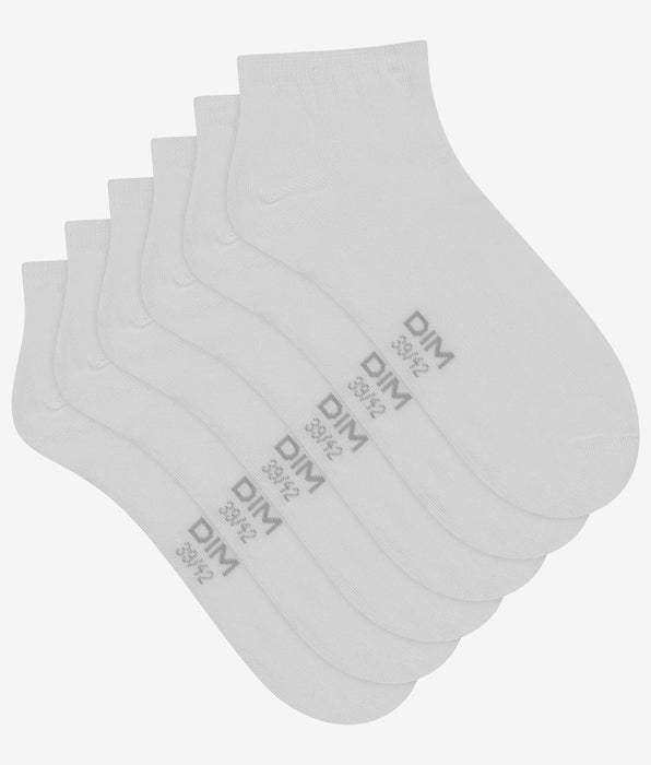 DIM Pack de 3 pares de calcetines de hombre cortos blancos de Dim
