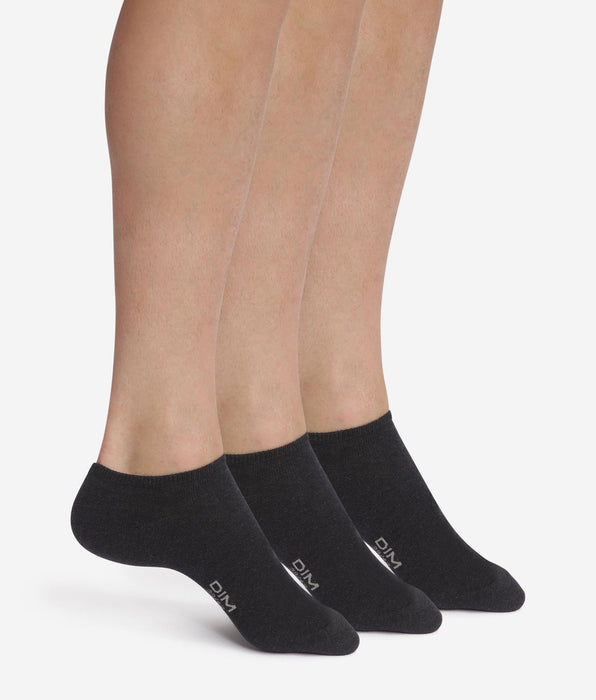 DIM Pack de 3 pares de calcetines de hombre cortos negros de Dim