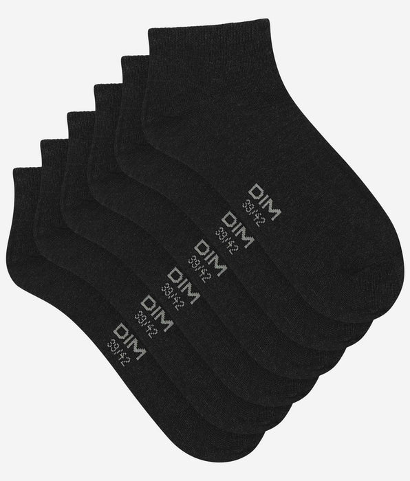 DIM Pack de 3 pares de calcetines de hombre cortos negros de Dim